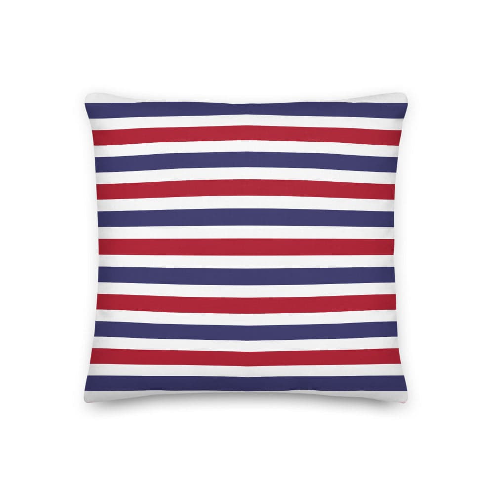 The Perfect Striped Series - Old Days Premium Decorative Throw Pillow Cushion - White Blue Red Wide Strip, Pillow, $ 61.50, A Moment Of Now™