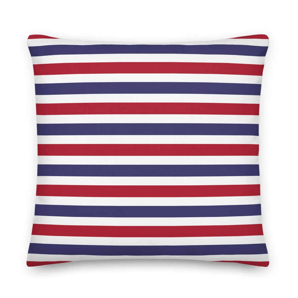 The Perfect Striped Series - Old Days Premium Decorative Throw Pillow Cushion - White Blue Red Wide Strip, Pillow, $ 61.50, A Moment Of Now™