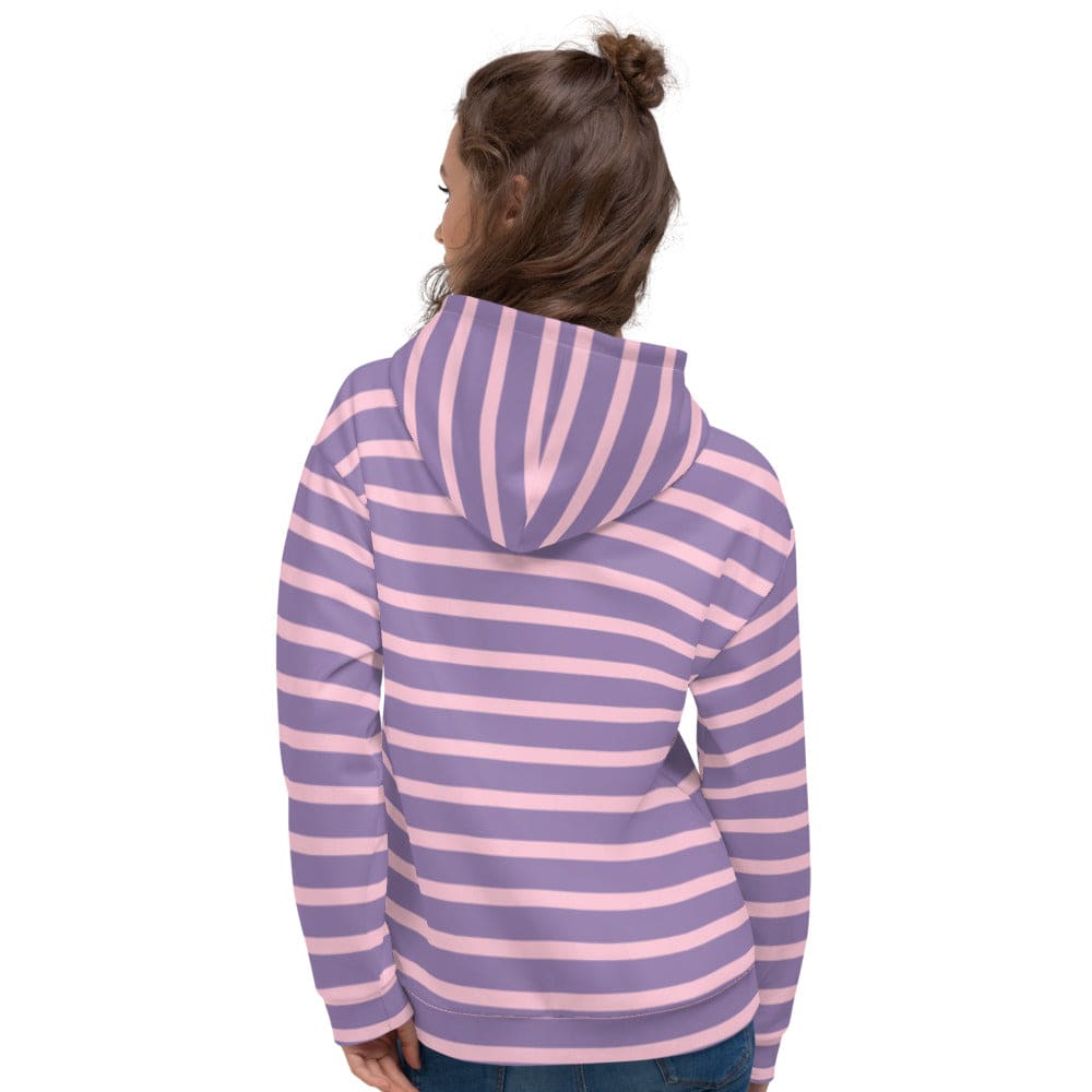 The Perfect Striped Series - Pastel Pink Stripes on Purple Unisex Hoodie Hoodie A Moment Of Now Women’s Boutique Clothing Online Lifestyle Store