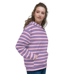 Shop The Perfect Striped Series - Pastel Pink Stripes on Purple Unisex Hoodie, Hoodie, USA Boutique