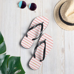 Shop The Perfect Striped Series - Pink Stripes on White Flip-Flops, Flip Flops, USA Boutique