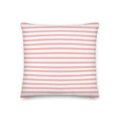 Shop The Perfect Striped Series - Pink Stripes On White Premium Decorative Throw Pillow, Pillow, USA Boutique