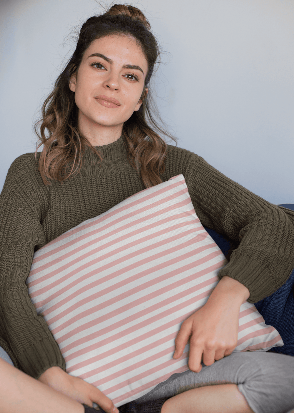 Pink Stripes On White Premium Pillow | Coastal Preppy Decor, Throw Pillows, $ 55.00, A Moment Of Now™