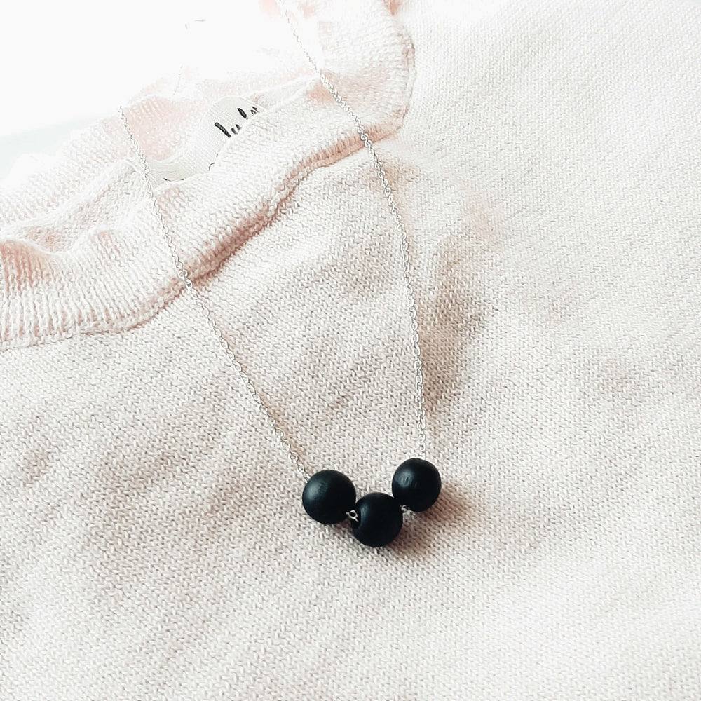 Three Wishes Wood Beads Minimalist Necklace | Meaningful Gift Jewelry, Necklaces, $ 19.99, A Moment Of Now™