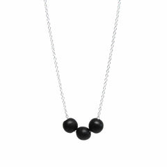 Three Wishes Wood Beads Minimalist Silver Chain 18" Ladies Necklace Necklaces A Moment Of Now Women’s Boutique Clothing Online Lifestyle Store