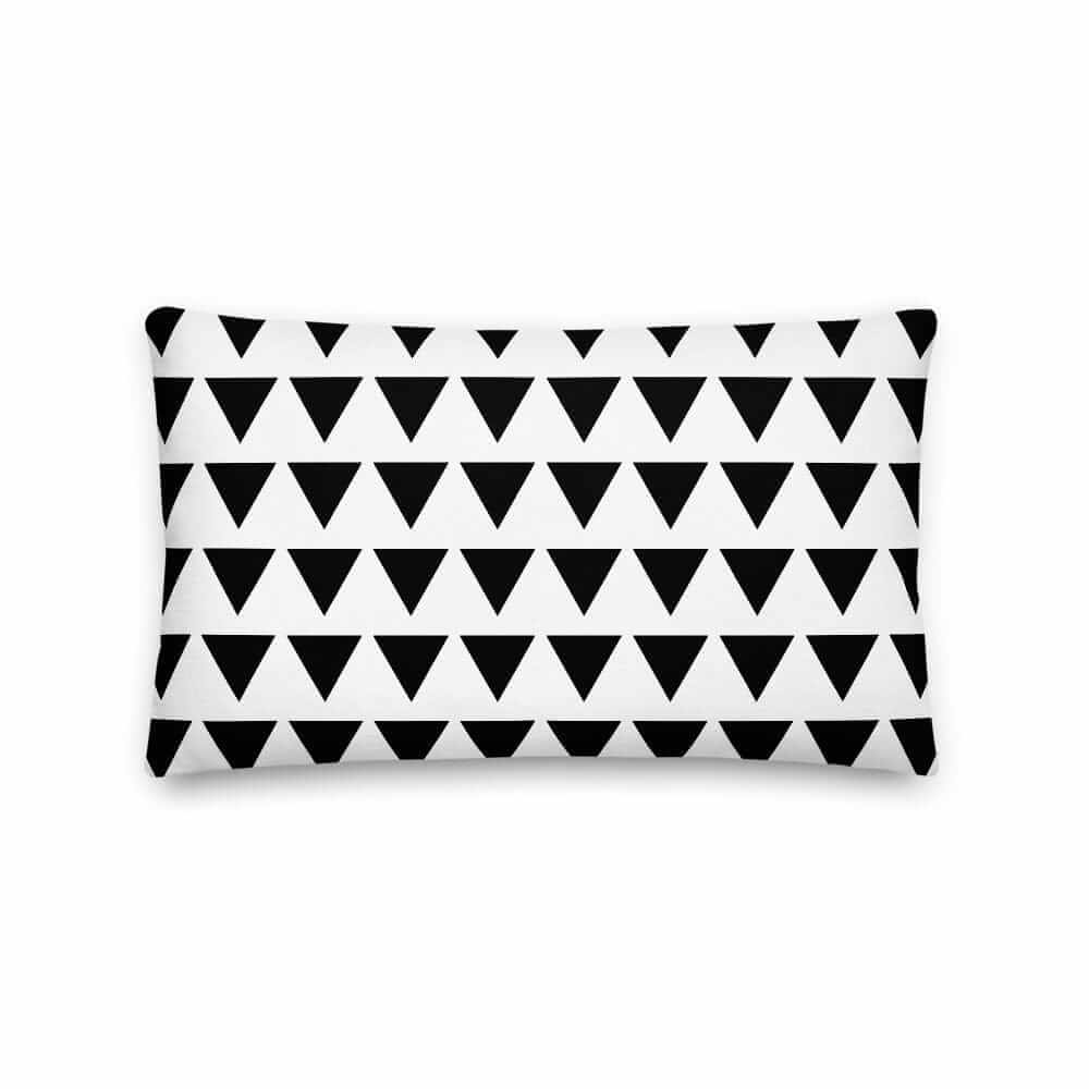 Triangle Pattern Black on White Premium Decorative Pillow Throw, Pillow, $ 61.50, A Moment Of Now™