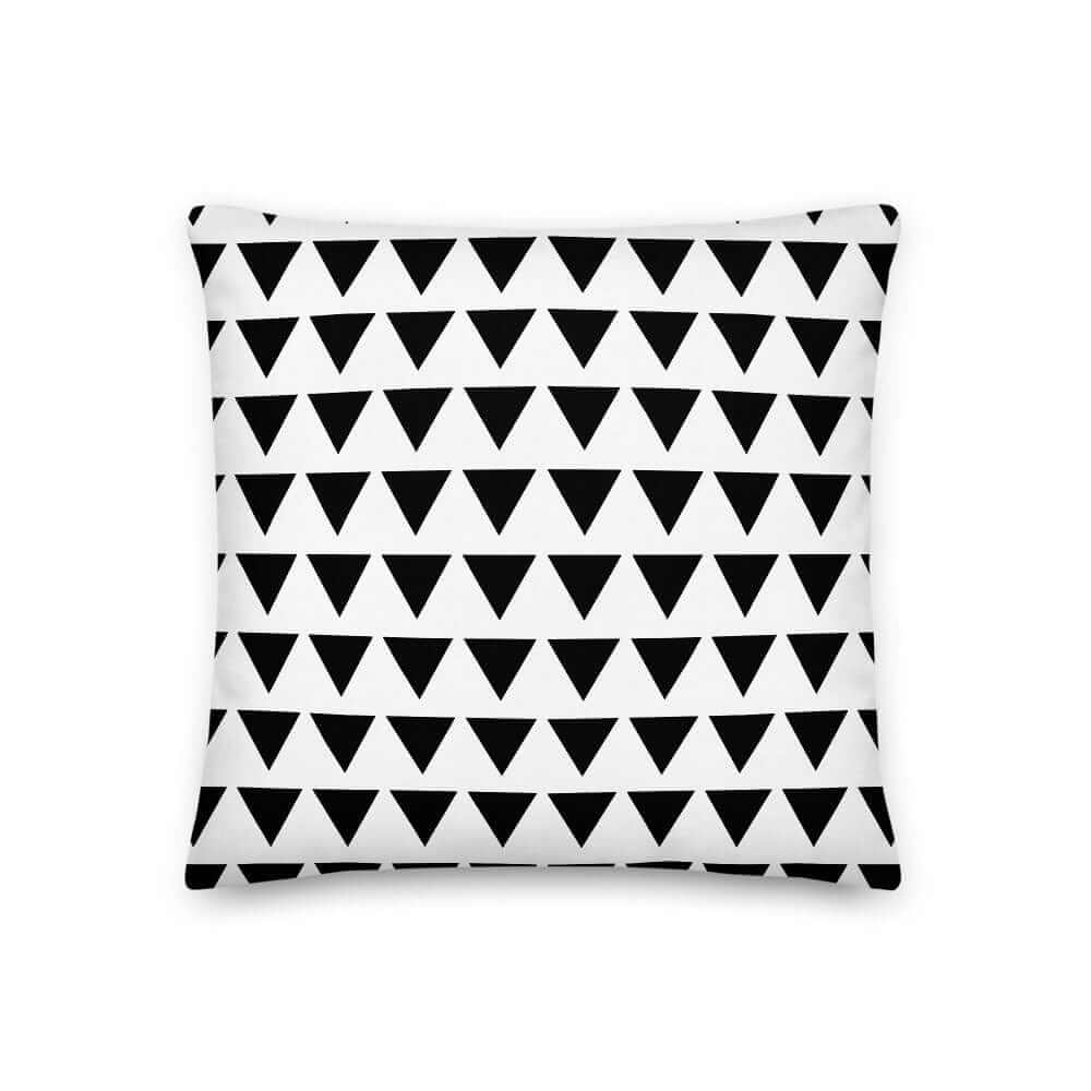 Triangle Pattern Black on White Premium Decorative Pillow Throw, Pillow, $ 64.50, A Moment Of Now™