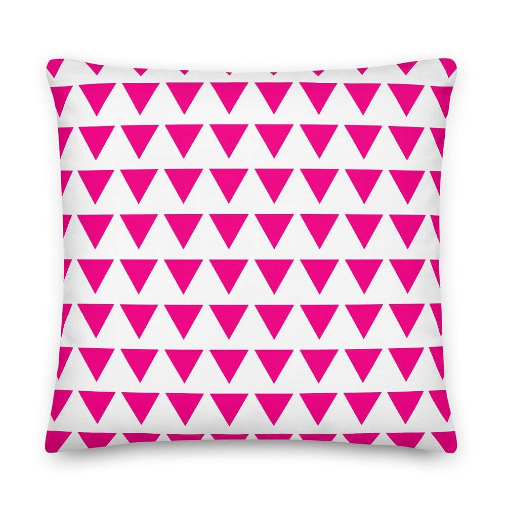 Triangle Pattern Bright Pink on White Premium Decorative Throw Pillow Cushion Pillow A Moment Of Now Women’s Boutique Clothing Online Lifestyle Store