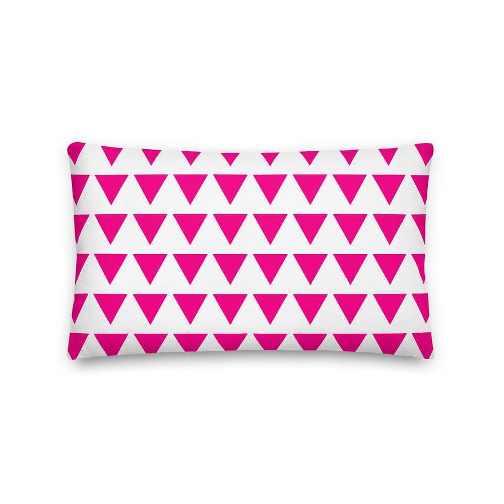 Triangle Pattern Bright Pink on White Premium Decorative Throw Pillow Cushion Pillow A Moment Of Now Women’s Boutique Clothing Online Lifestyle Store