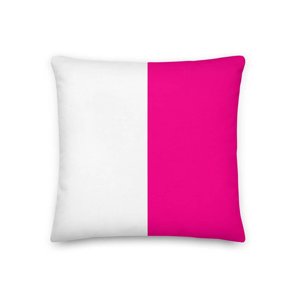 Triangle Pattern Bright Pink on White Premium Decorative Throw Pillow Cushion, Pillow, $ 61.50, A Moment Of Now™