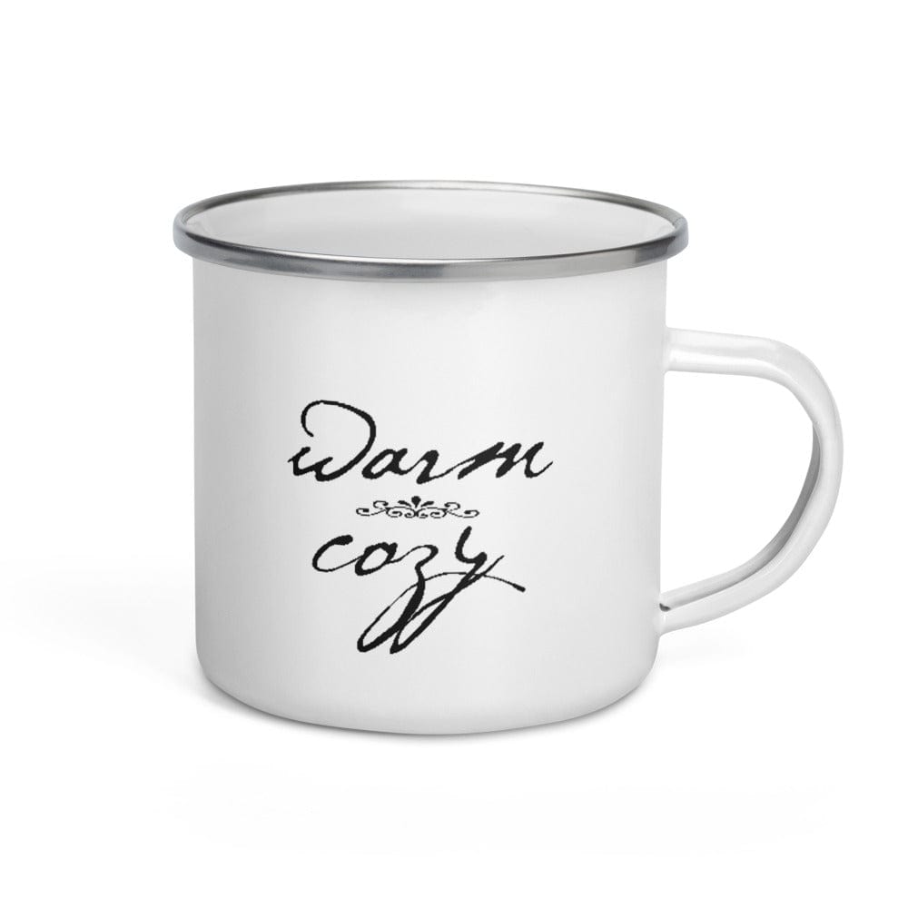 Warm & Cozy Hygge Lifestyle Enamel Coffee Tea Cup Mug - Black on White Mug A Moment Of Now Women’s Boutique Clothing Online Lifestyle Store