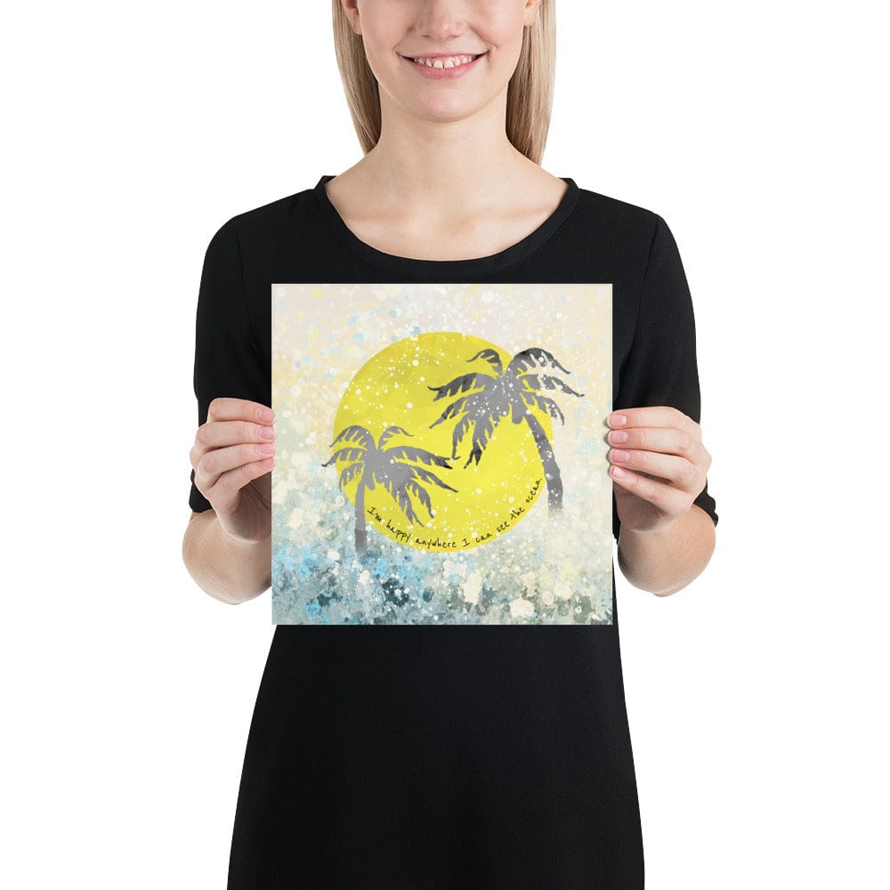 Shop Watercolor Tropical Sunset & Ocean Wall Art Poster Boho Wall Art Decor, Posters, Prints, & Visual Artwork, USA Boutique