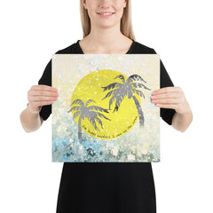 Shop Watercolor Tropical Sunset & Ocean Wall Art Poster Boho Wall Art Decor, Posters, Prints, & Visual Artwork, USA Boutique
