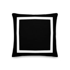 Shop White Border Solid Black Premium Decorative Accent Pillow Cushion, Pillows, USA Boutique