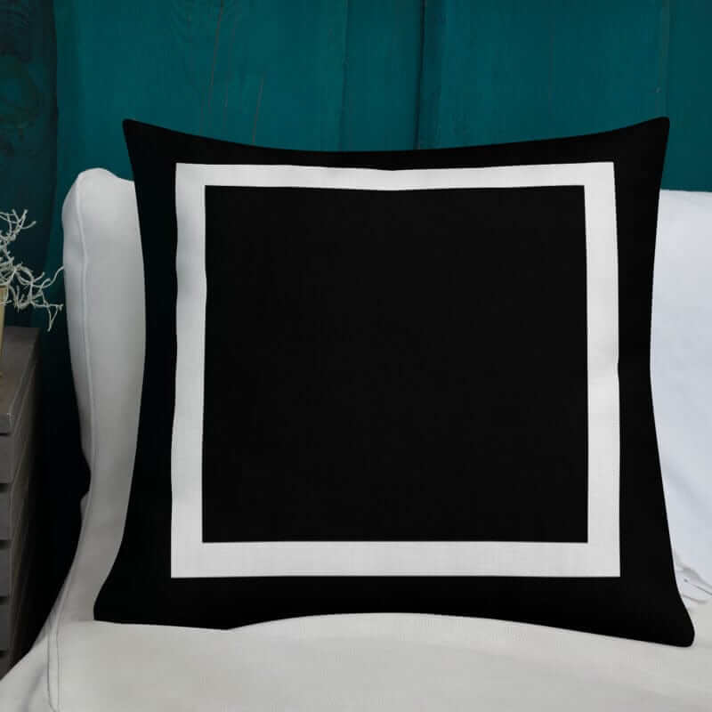White Border Black Premium Decorative Throw Pillow | Modern Decor, Throw Pillows, $ 64.50, A Moment Of Now™