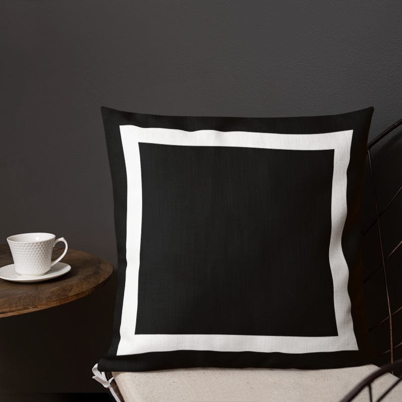 Shop White Border Solid Black Premium Decorative Accent Pillow Cushion, Pillows, USA Boutique