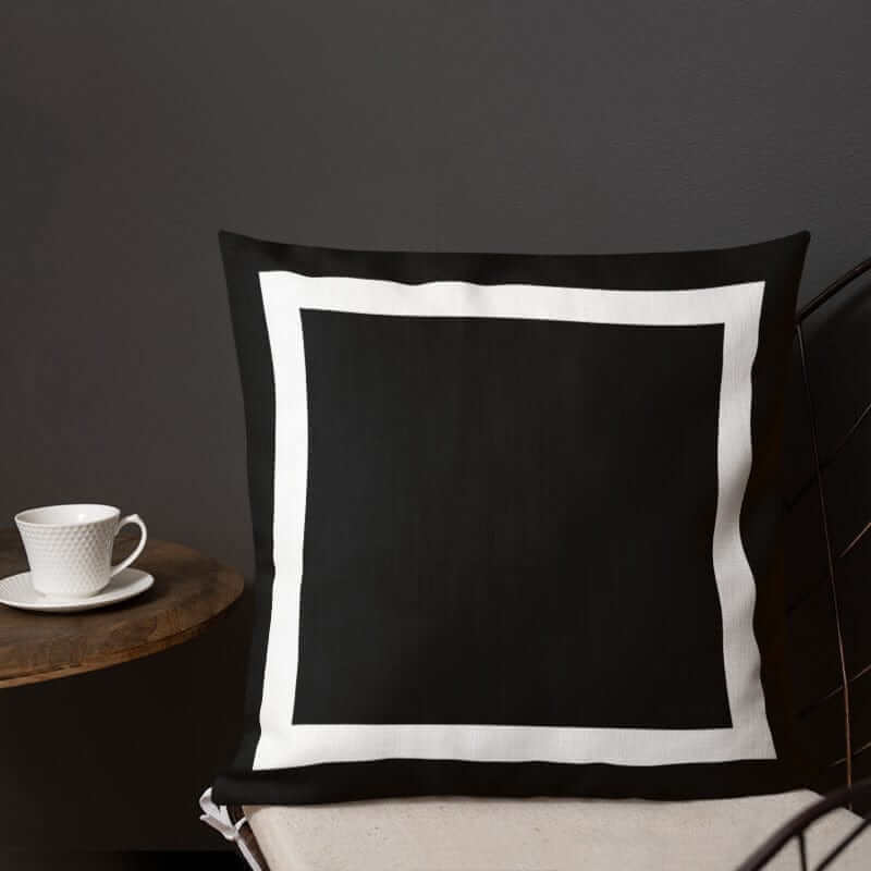White Border Black Premium Decorative Throw Pillow | Modern Decor, Throw Pillows, $ 64.50, A Moment Of Now™