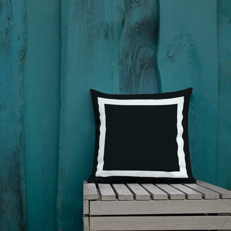 White Border Black Premium Decorative Throw Pillow | Modern Decor, Throw Pillows, $ 64.50, A Moment Of Now™