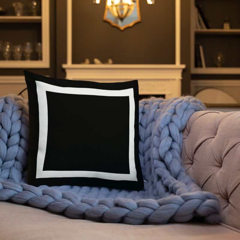 White Border Black Premium Decorative Throw Pillow | Modern Decor, Throw Pillows, $ 64.50, A Moment Of Now™