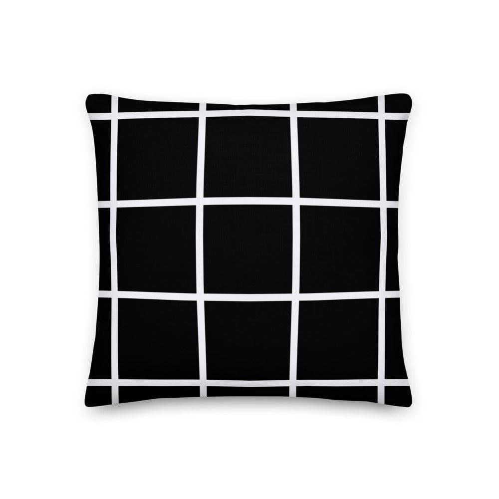Shop White Large Grid on Black Decorative Throw Pillow Accent Cushion, Pillow, USA Boutique
