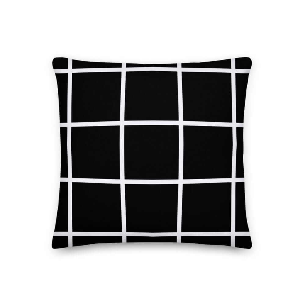 White Large Grid on Black Decorative Throw Pillow Accent Cushion, Pillow, $ 64.50, A Moment Of Now™