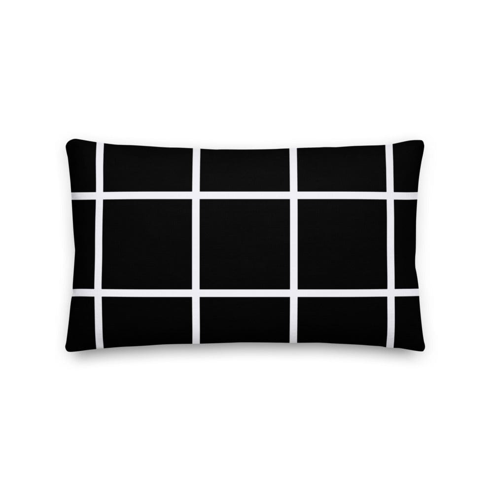 Shop White Large Grid on Black Decorative Throw Pillow Accent Cushion, Pillow, USA Boutique