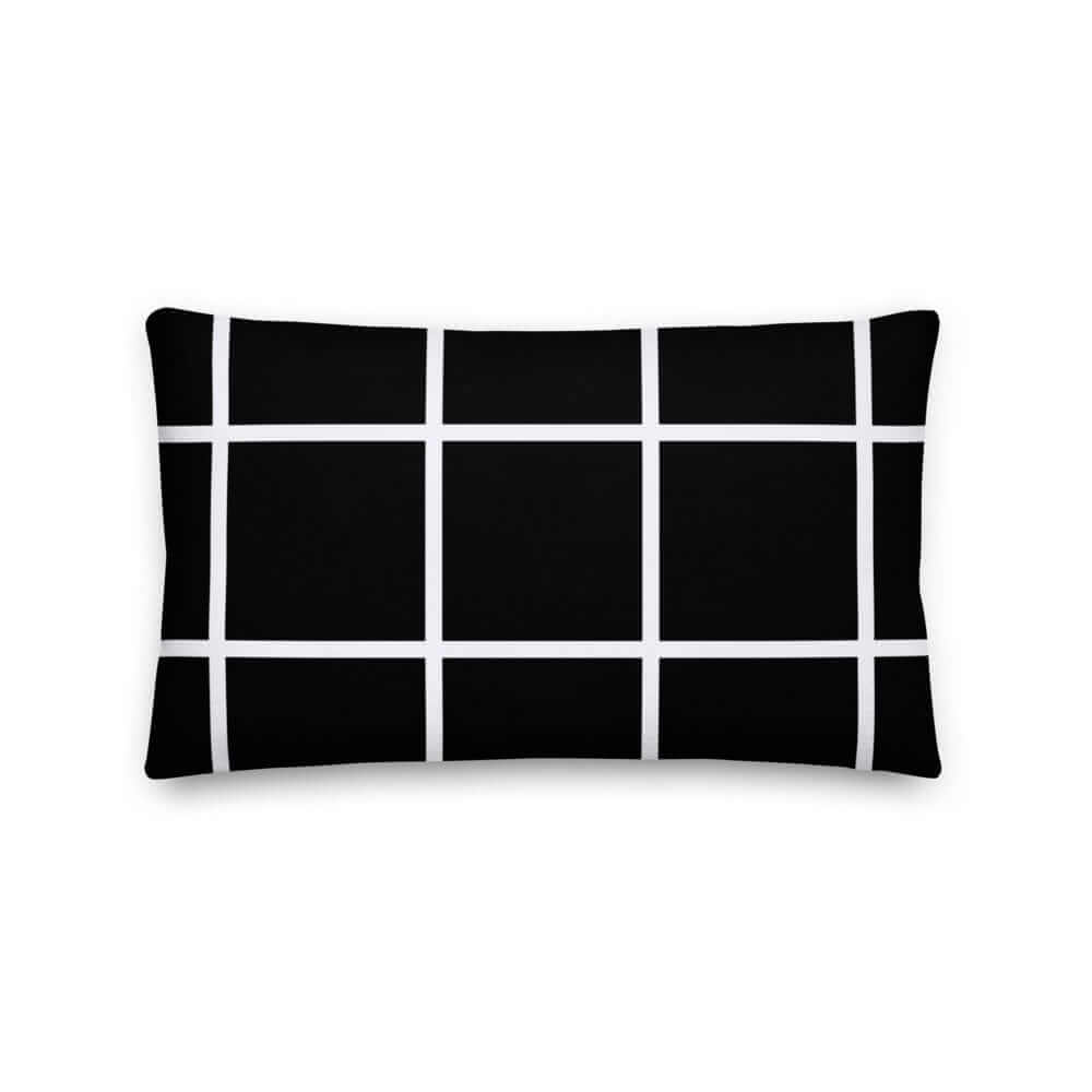 White Large Grid on Black Decorative Throw Pillow Accent Cushion, Pillow, $ 64.50, A Moment Of Now™