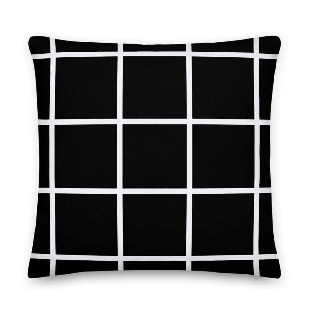 White Large Grid on Black Decorative Throw Pillow Accent Cushion, Pillow, $ 71.50, A Moment Of Now™