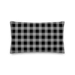 Shop White on Black Plaid Premium Decorative Throw Pillow Cushion, Pillow, USA Boutique