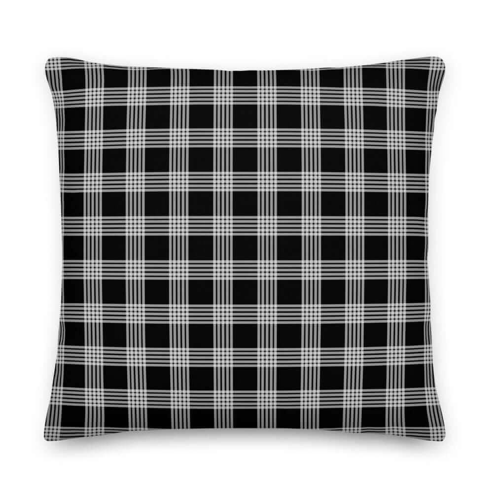 White on Black Plaid Premium Decorative Throw Pillow Cushion, Pillow, $ 61.50, A Moment Of Now™