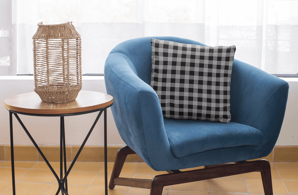 White on Black Plaid Premium Decorative Throw Pillow Cushion, Pillow, $ 61.50, A Moment Of Now™