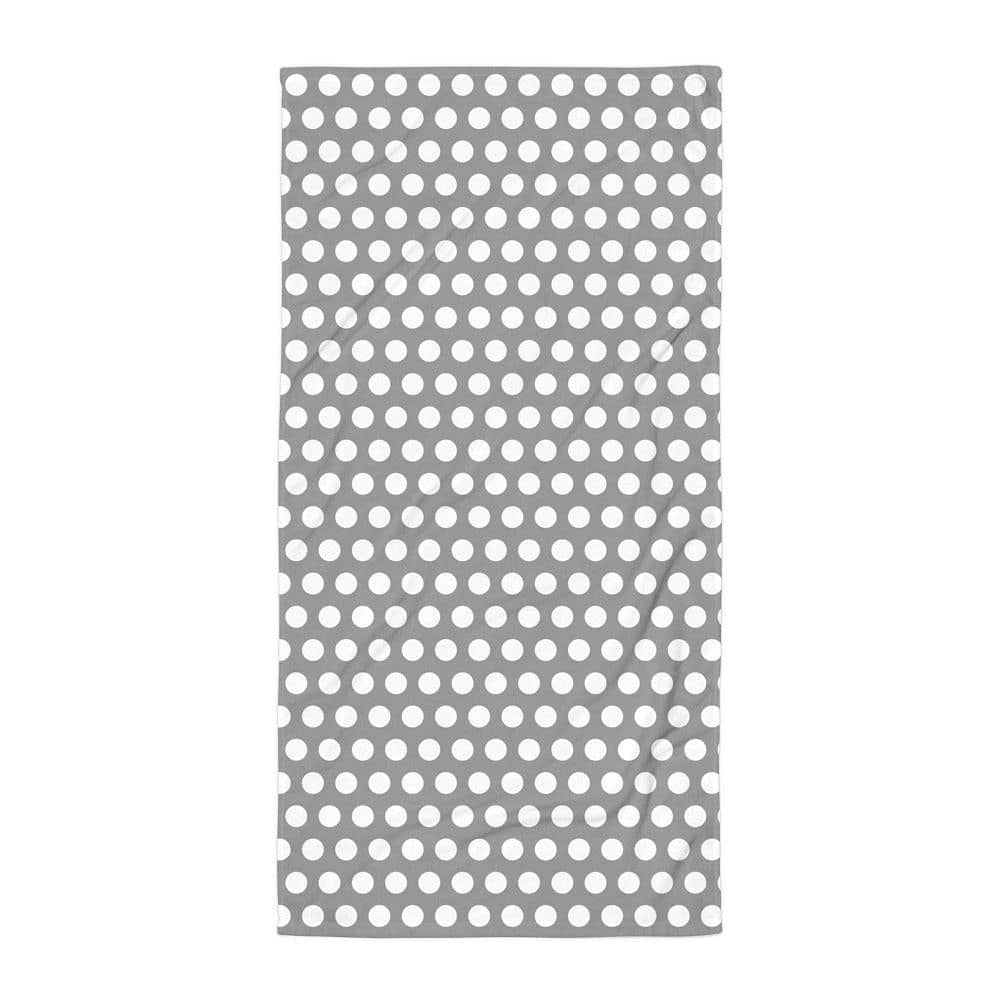 White on Grey Polka Dots Beach Bath Towel Towel A Moment Of Now Women’s Boutique Clothing Online Lifestyle Store