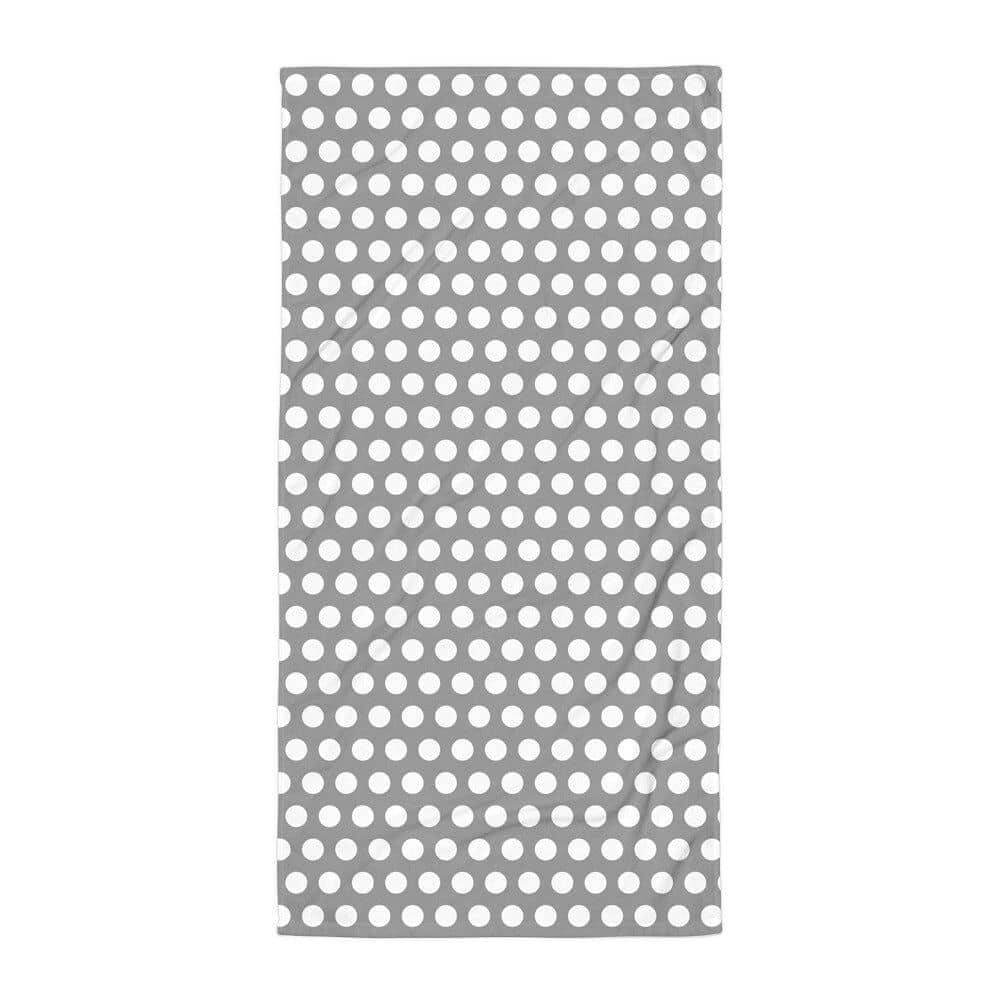 White on Grey Polka Dots Beach Bath Towel, Towel, $ 42.95, A Moment Of Now™
