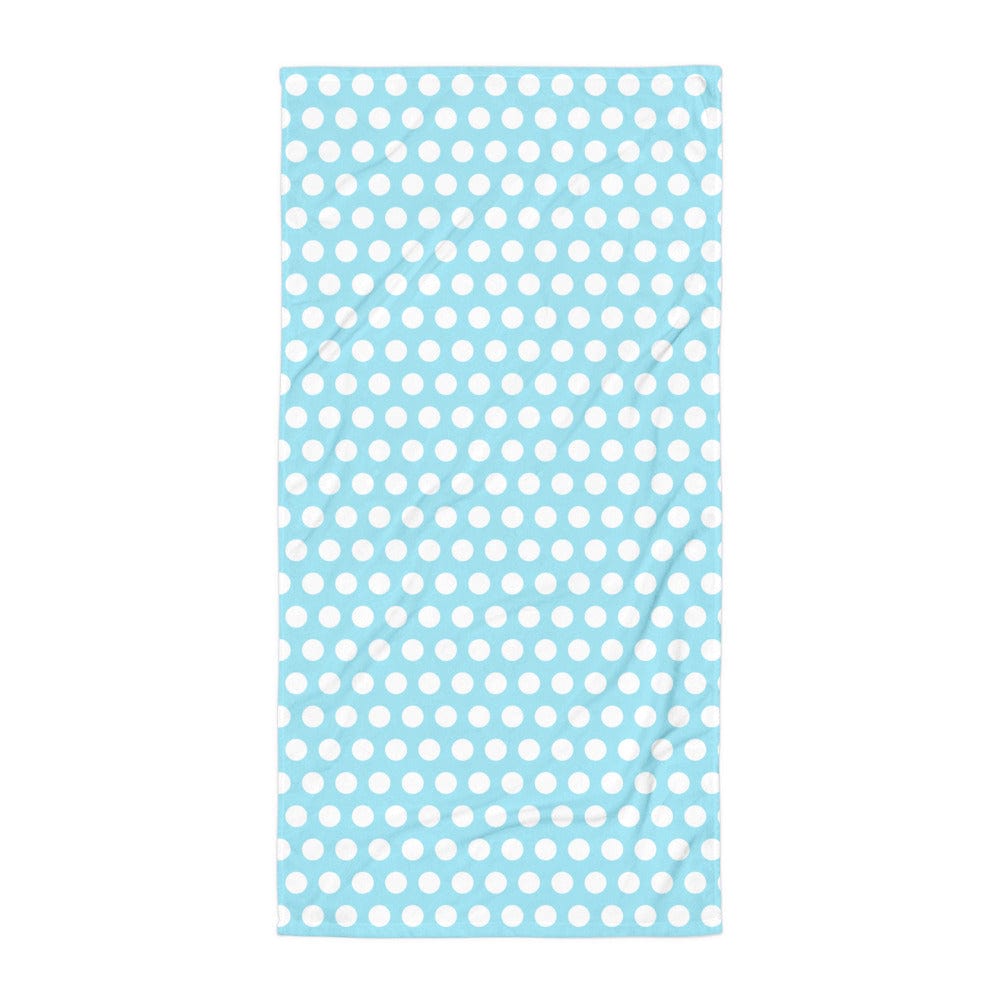 White on Light Blue Polka Dots Beach Bath Towel Towel A Moment Of Now Women’s Boutique Clothing Online Lifestyle Store