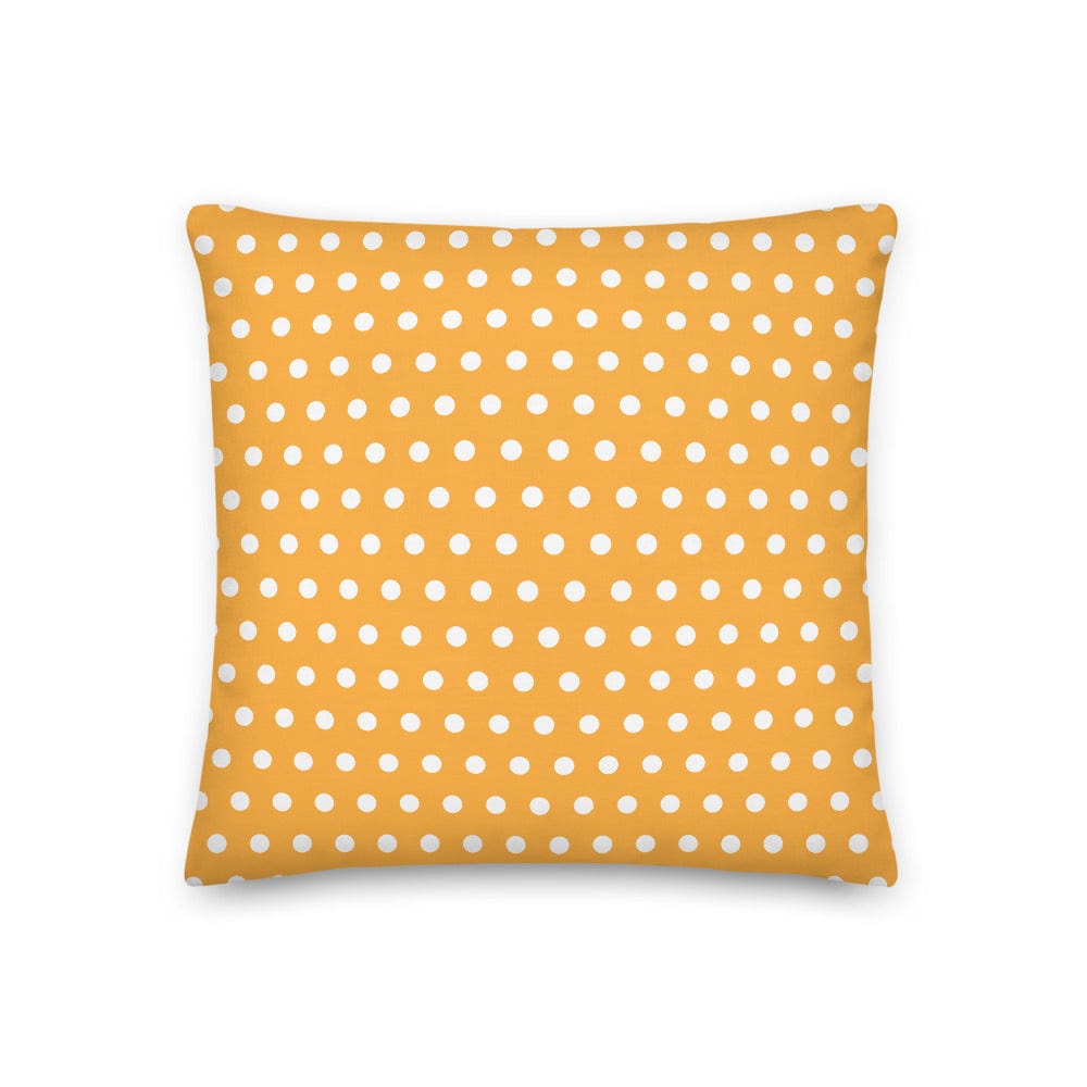 White on Pastel Orange Polka Dots Premium Decorative Throw Pillow Cushion Pillow A Moment Of Now Women’s Boutique Clothing Online Lifestyle Store