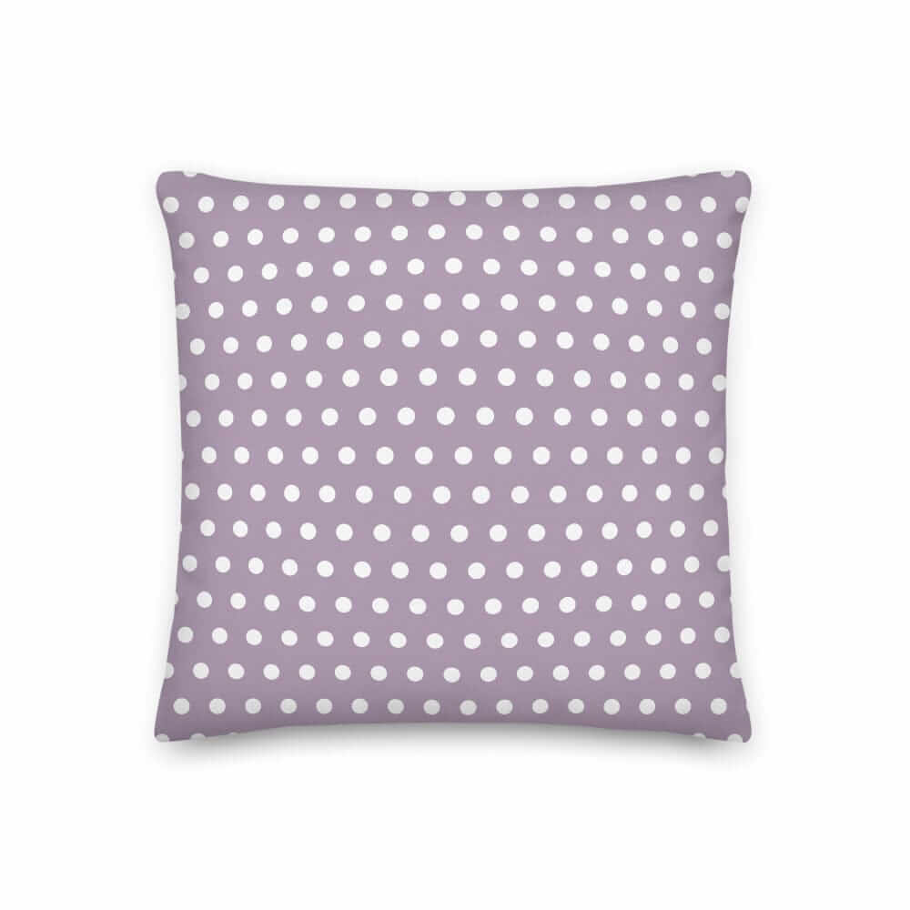White on Pastel Purple Polka Dots Premium Decorative Pillow Cushion, A Moment Of Now, $ 64.50