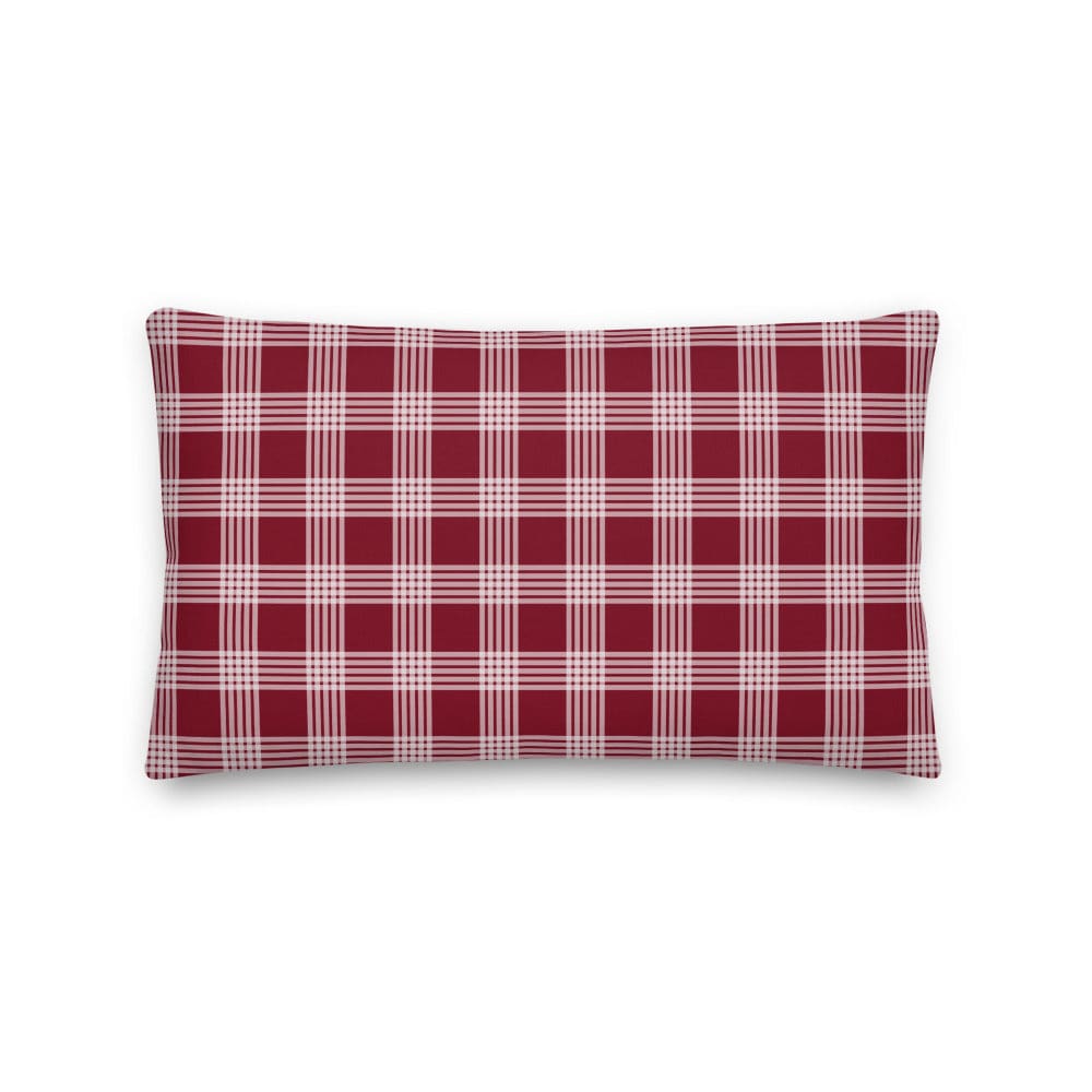Shop White On Red Plaid Premium Decorative Throw Pillow Cushion, Pillow, USA Boutique