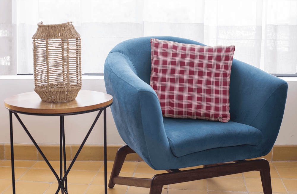 White On Red Plaid Premium Decorative Throw Pillow Cushion, Pillow, $ 61.50, A Moment Of Now™