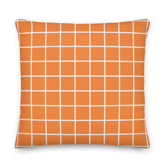 White Small Grid on Orange Decorative Throw Pillow Cushion Pillow A Moment Of Now Women’s Boutique Clothing Online Lifestyle Store