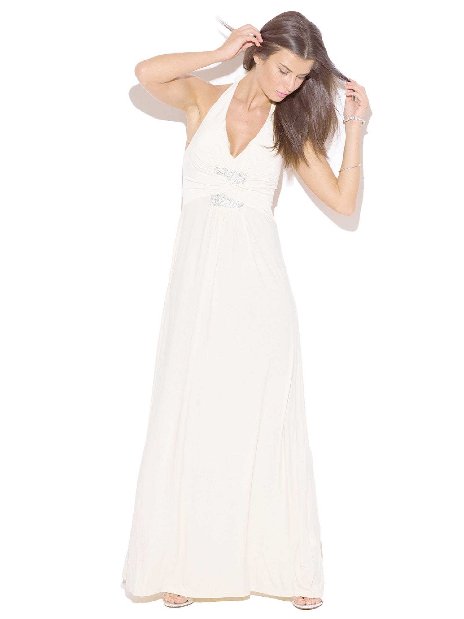 Women’s Ivory Halter Empire Waist Party Evening Maxi Dress Dresses A Moment Of Now Women’s Boutique Clothing Online Lifestyle Store