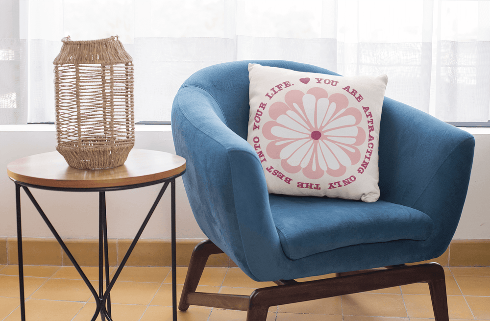 You Are Attracting Only The Best Into Your Life Inspirational Quote Law Of Attraction Lifestyle Premium Decorative Throw Pillow Cushion, Pillow, $ 64.50, A Moment Of Now™
