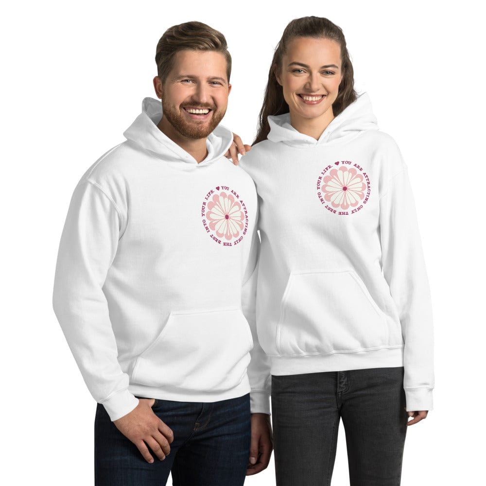 Shop You Are Attracting Only The Best Into Your Life Inspirational Quote Law Of Attraction Lifestyle Unisex Hoodie, , USA Boutique