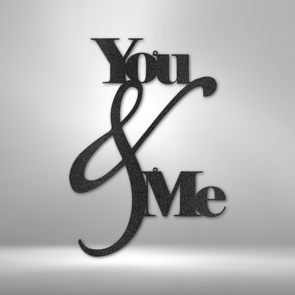 Shop You & Me Quote - Couple Lovers Valentine's Metal Steel Laser Cut Out Sign Farm House Wall Decoration Indoor Outdoor Sign For Home Garden, Steel Sign, USA Boutique