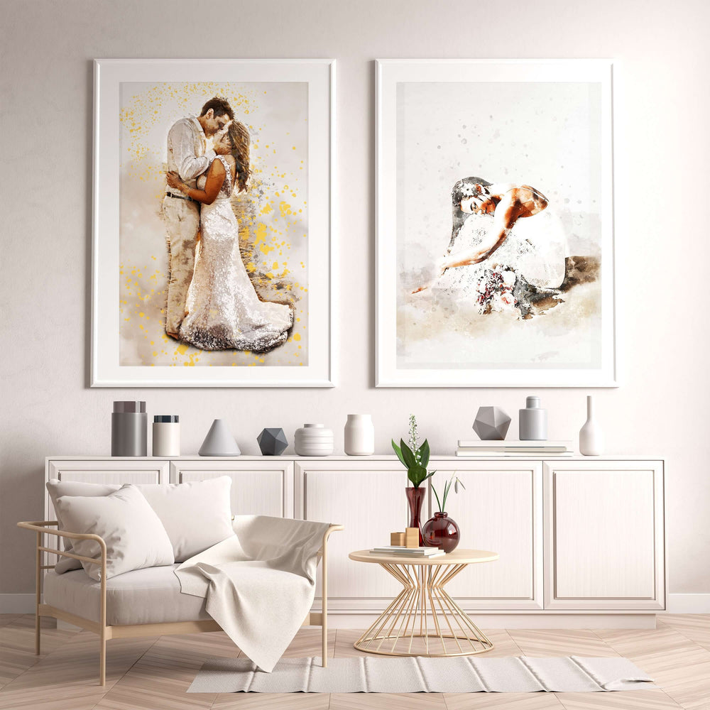 Custom Digital Watercolor Wedding Portrait | Watercolor Portrait | Custom Wedding Engagement Anniversary Gift, Custom Portraits, $ 20.00, A Moment Of Now™