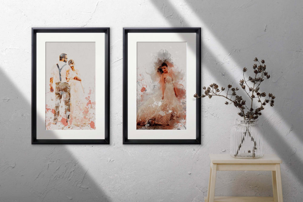 Custom Digital Watercolor Wedding Portrait | Watercolor Portrait | Custom Wedding Engagement Anniversary Gift, Custom Portraits, $ 20.00, A Moment Of Now™