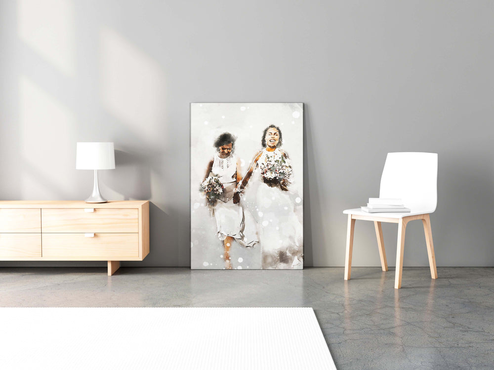 Custom Digital Watercolor Wedding Portrait | Watercolor Portrait | Custom Wedding Engagement Anniversary Gift, Custom Portraits, $ 20.00, A Moment Of Now™