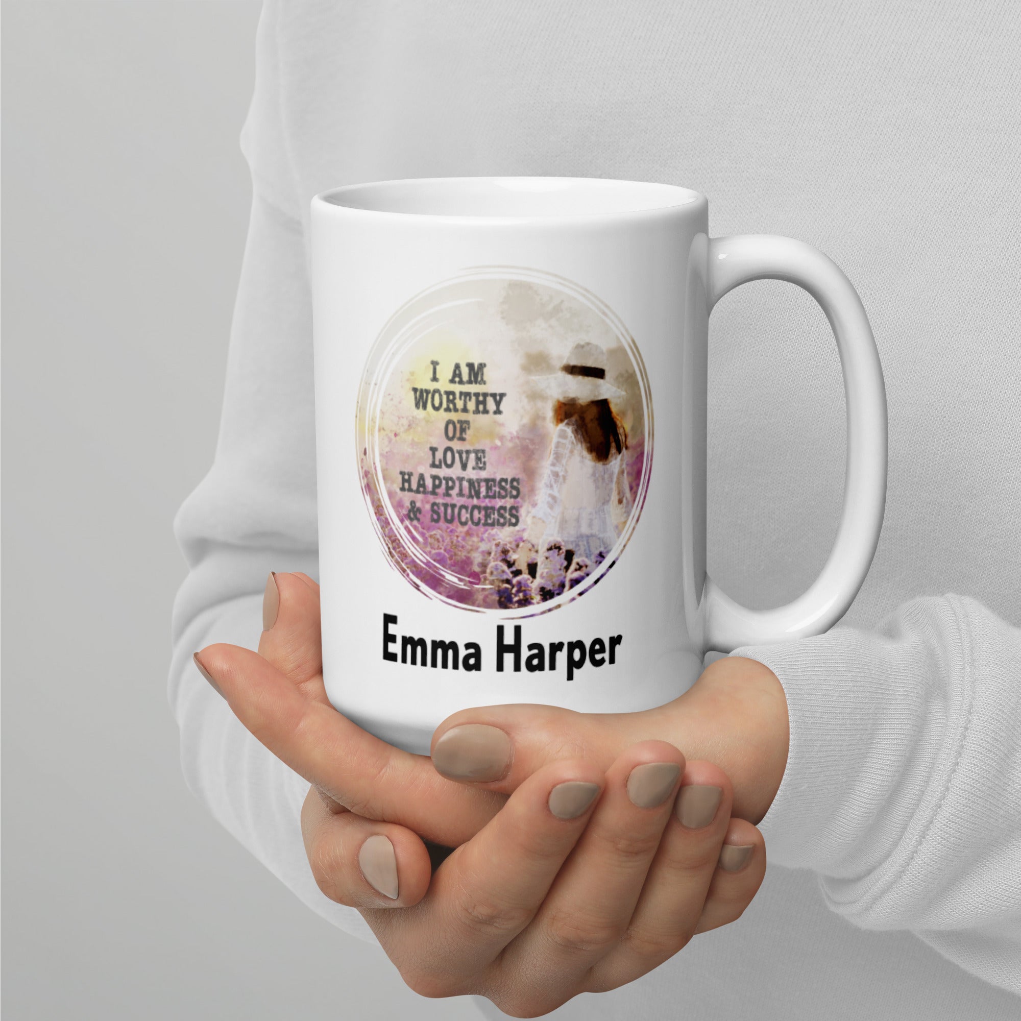 Shop Law of Attraction Custom Name Mug Love Happiness Success Inspiration, Mugs, USA Boutique