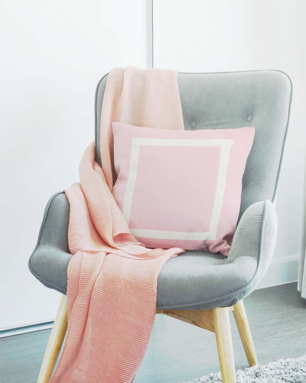 White Border on Cotton Candy Pink Premium Decorative Throw Accent Pillow Cushion, Pillows, $ 64.50, A Moment Of Now™