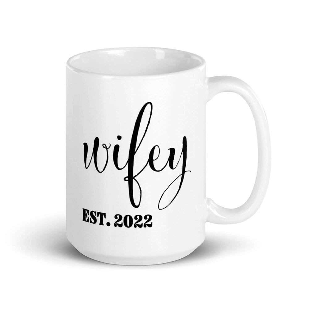Custom Personalized Wedding Engagement Anniversary Gift Wifey Hubby Mugs Set of 2 Mugs Custom EST. Year, Mugs, $ 55.00, A Moment Of Now™