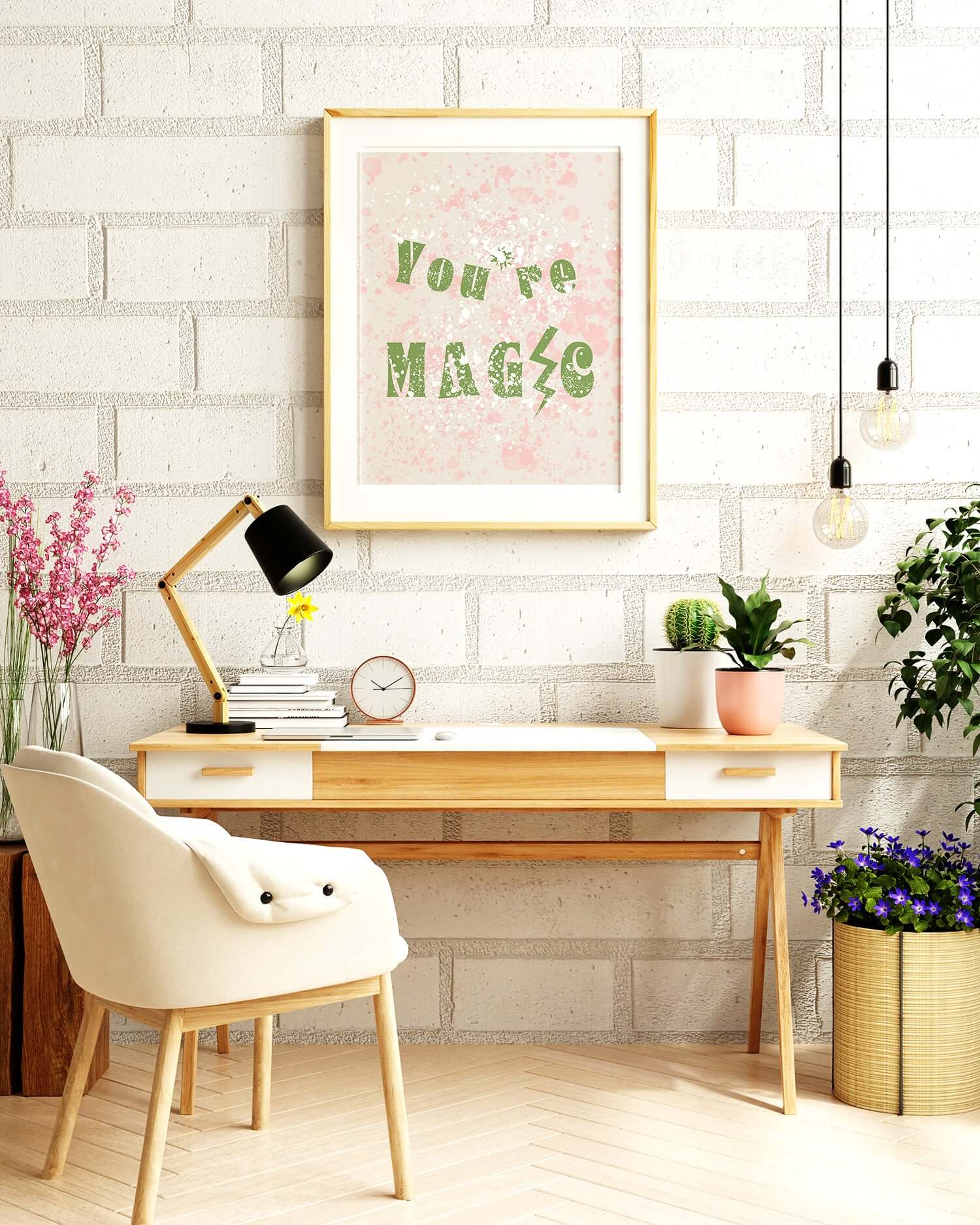 Shop You're Magic Work Art Inspirational Quote Matte Poster Print Wall Decor, Posters, USA Boutique